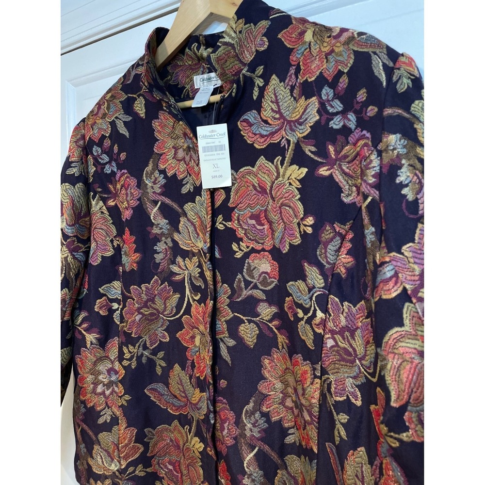 Coldwater Creek NEW Vintage Emmanuelle Tapestry Floral Jacket Blazer Layer XL